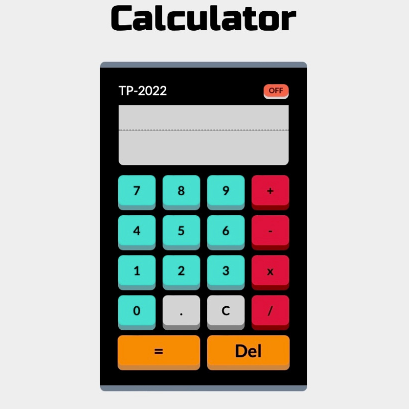 An on-screen calculator