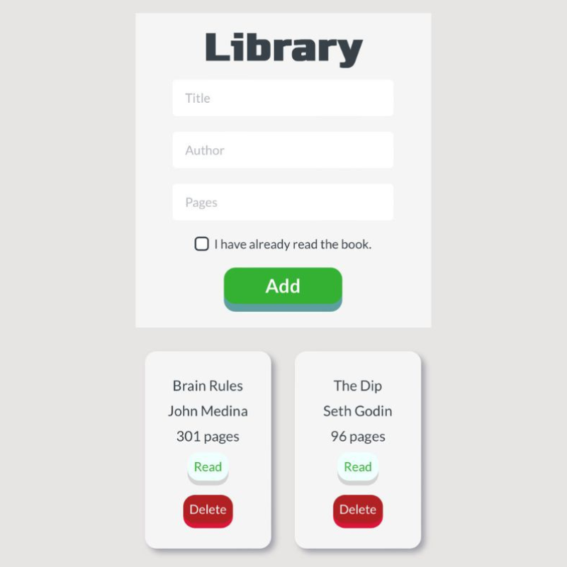 An on-screen library