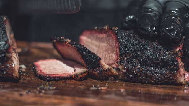 Cutting finished brisket